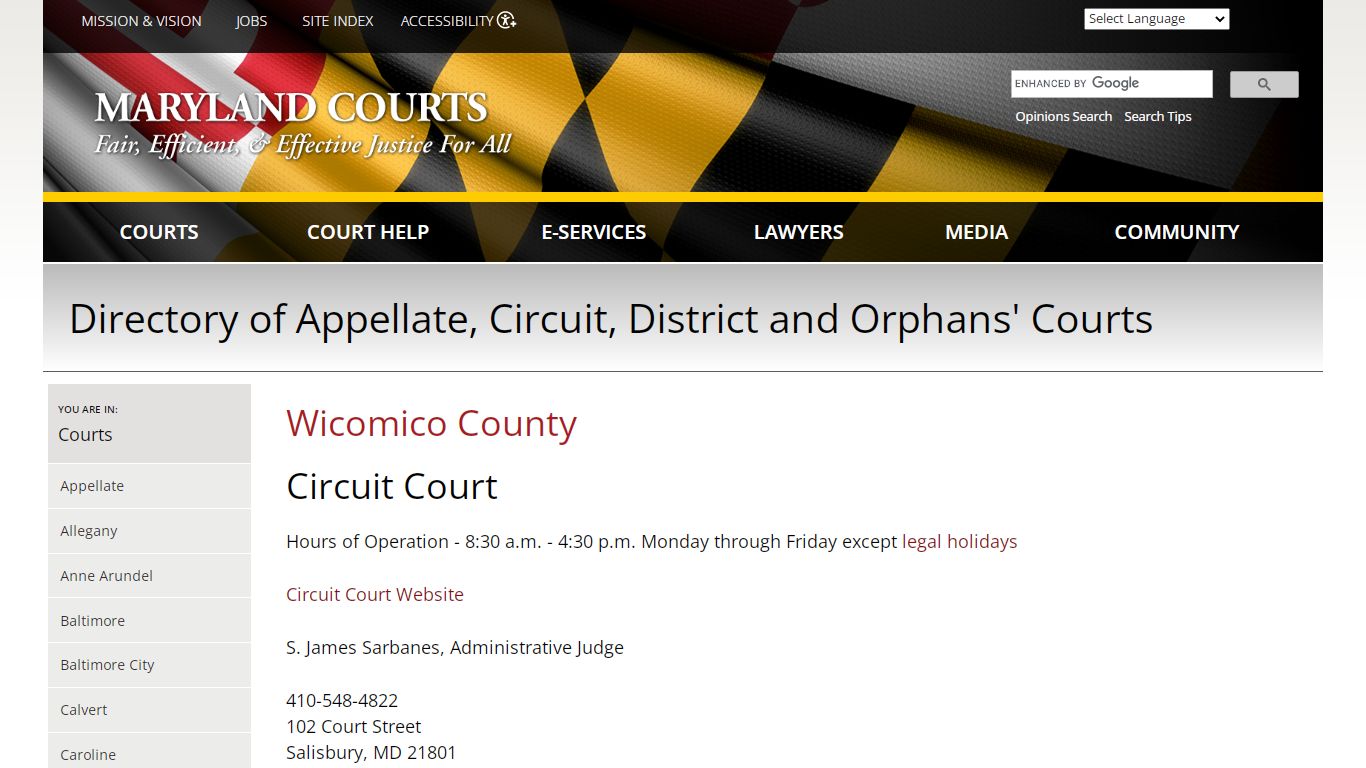 Wicomico County | Maryland Courts